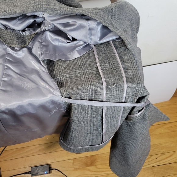 Mens Han Kook Wool Gray Plaid Wool 2 button Blazer Sleeve 29" Back Length 28.5 - Picture 10 of 12